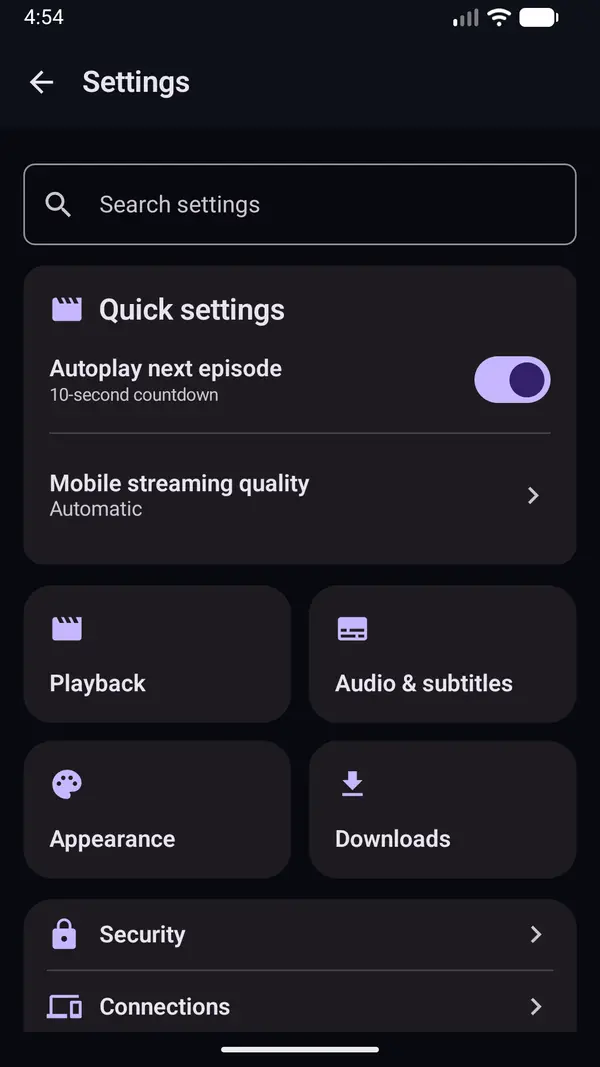 Settings with privacy controls